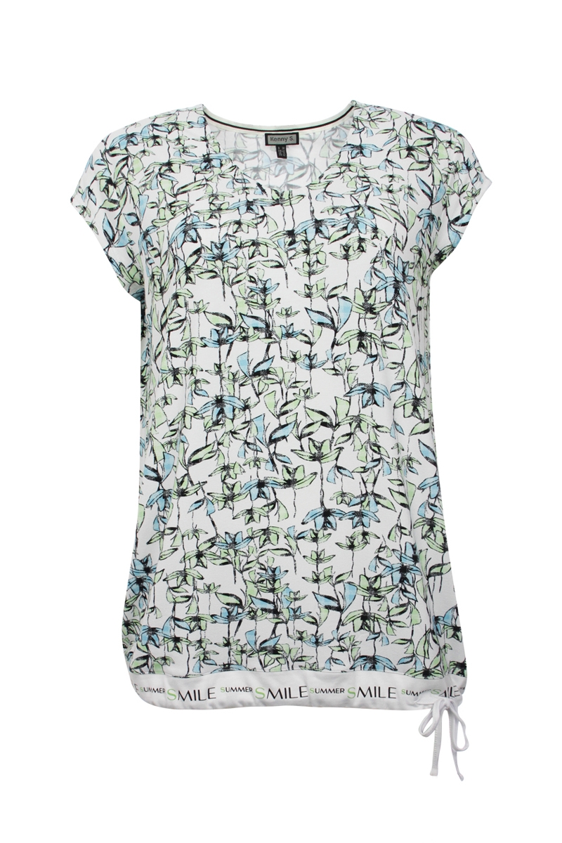 Top mit Blätterprint