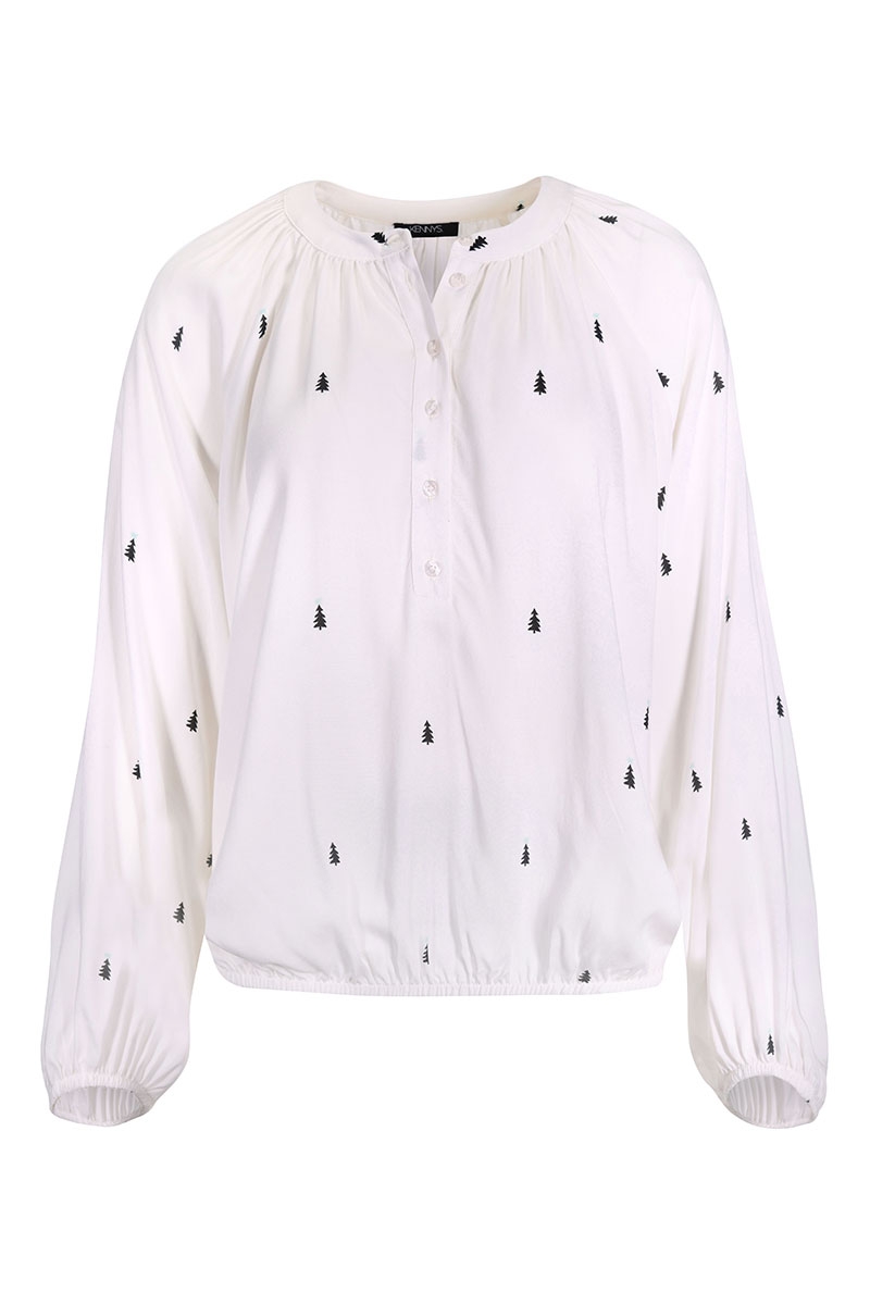 Ballonbluse mit Tannen