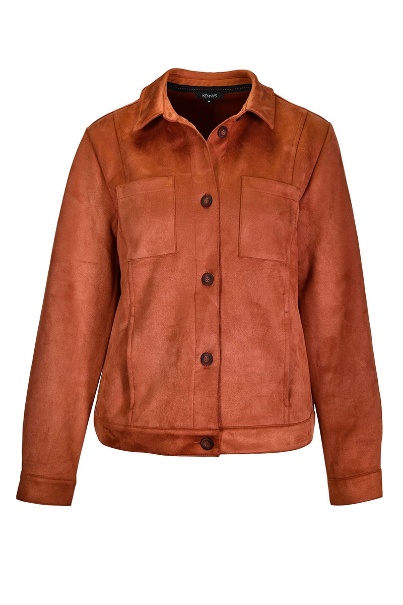 Blusenjacke im Velours-Lo