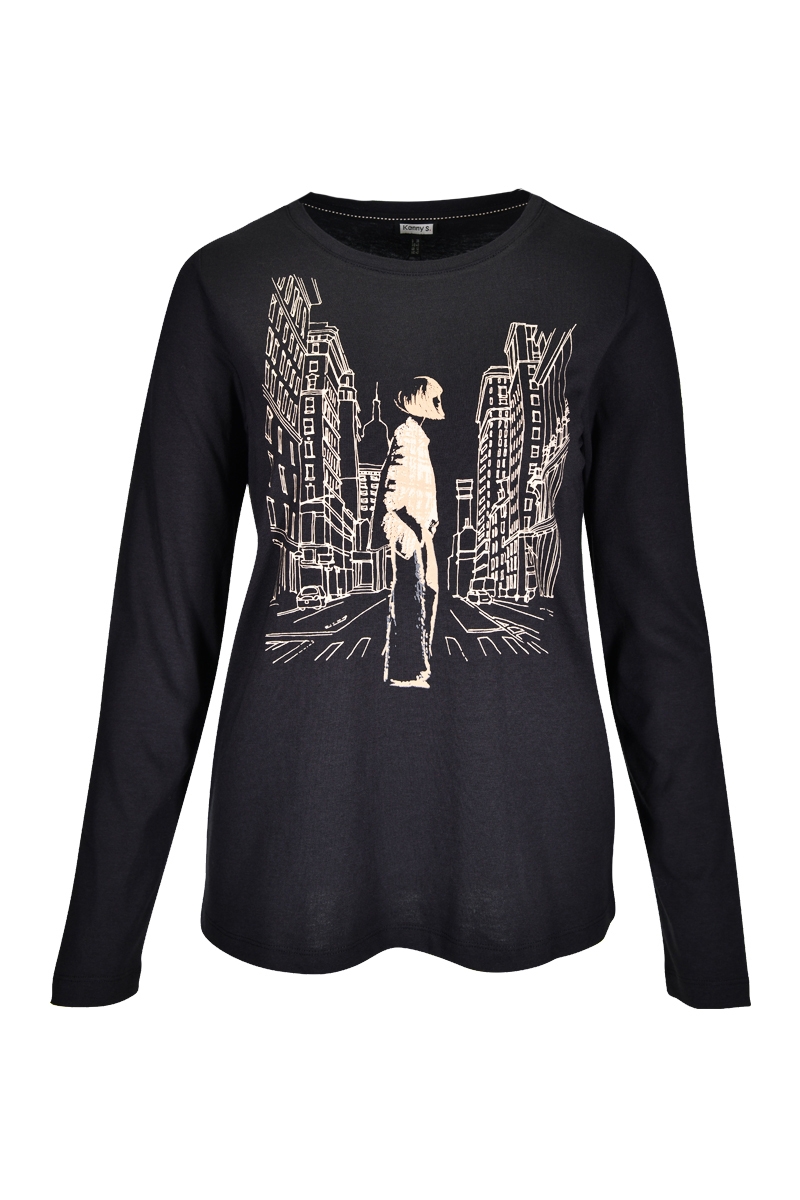 Shirt mit Frauenmotiv
