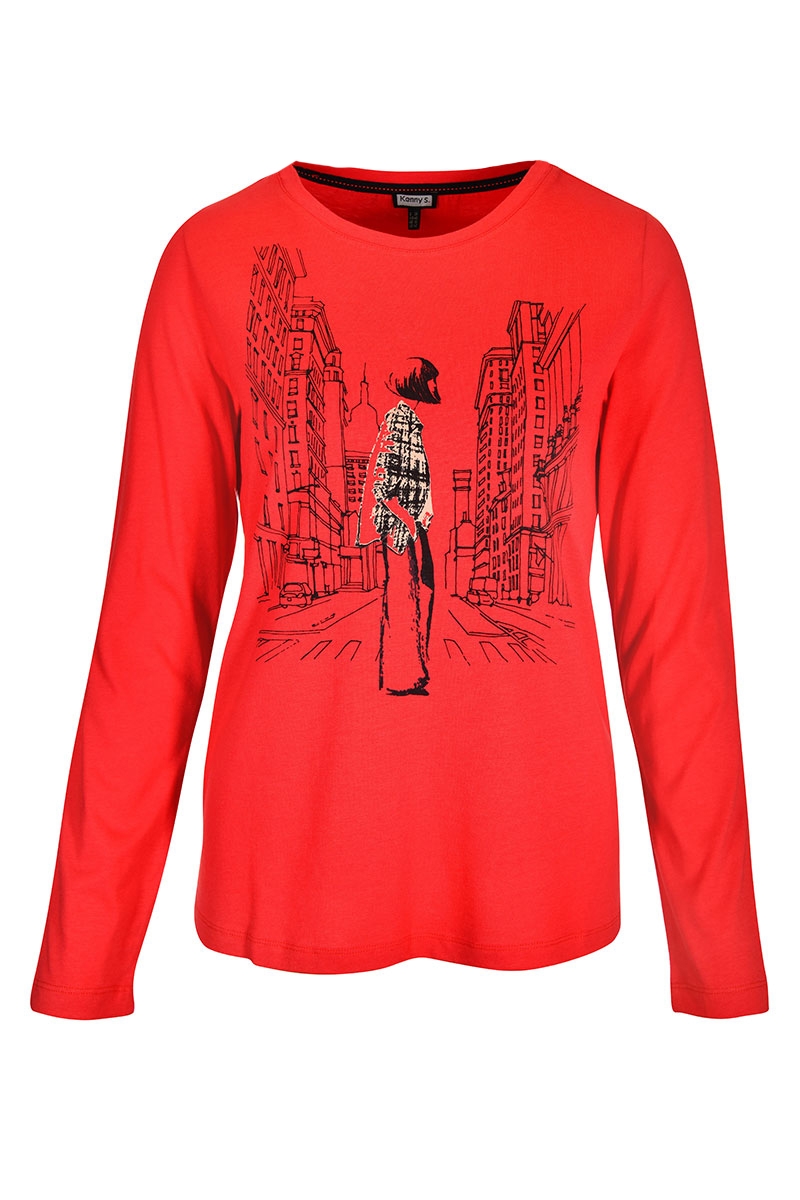 Shirt mit Frauenmotiv