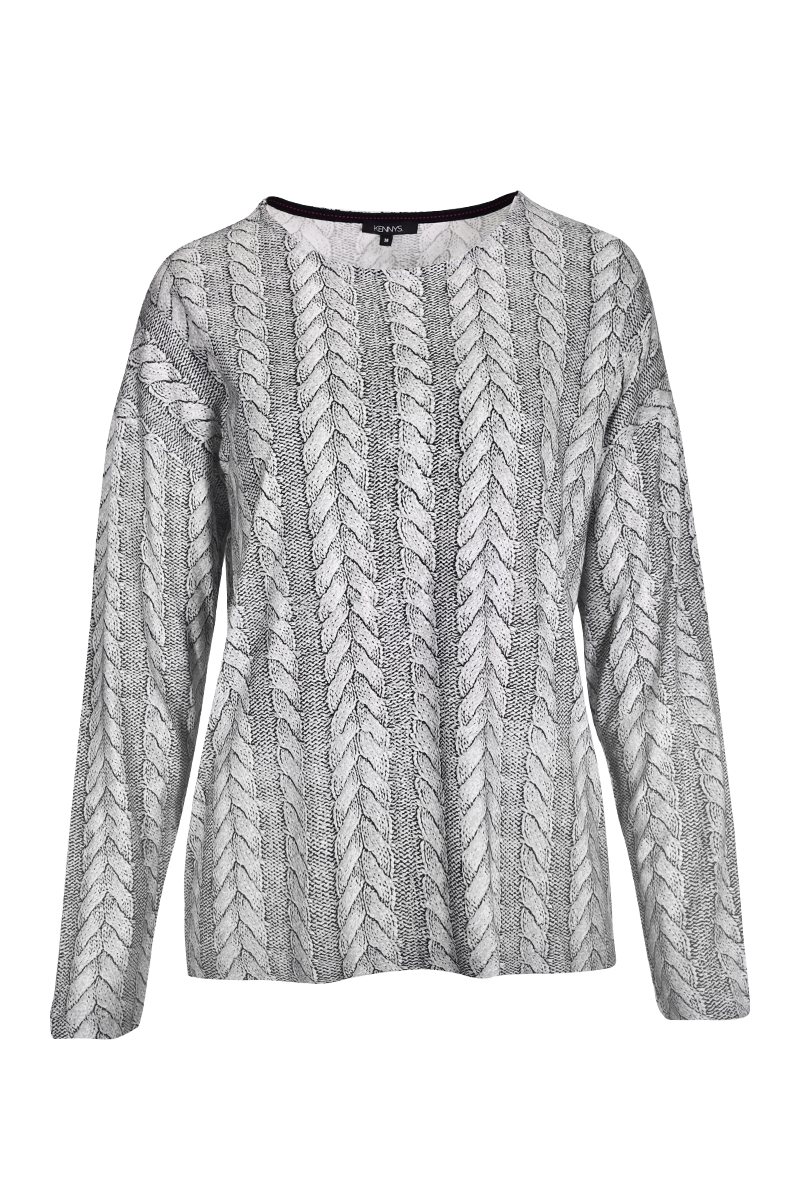 Shirt mit Zopf-Print