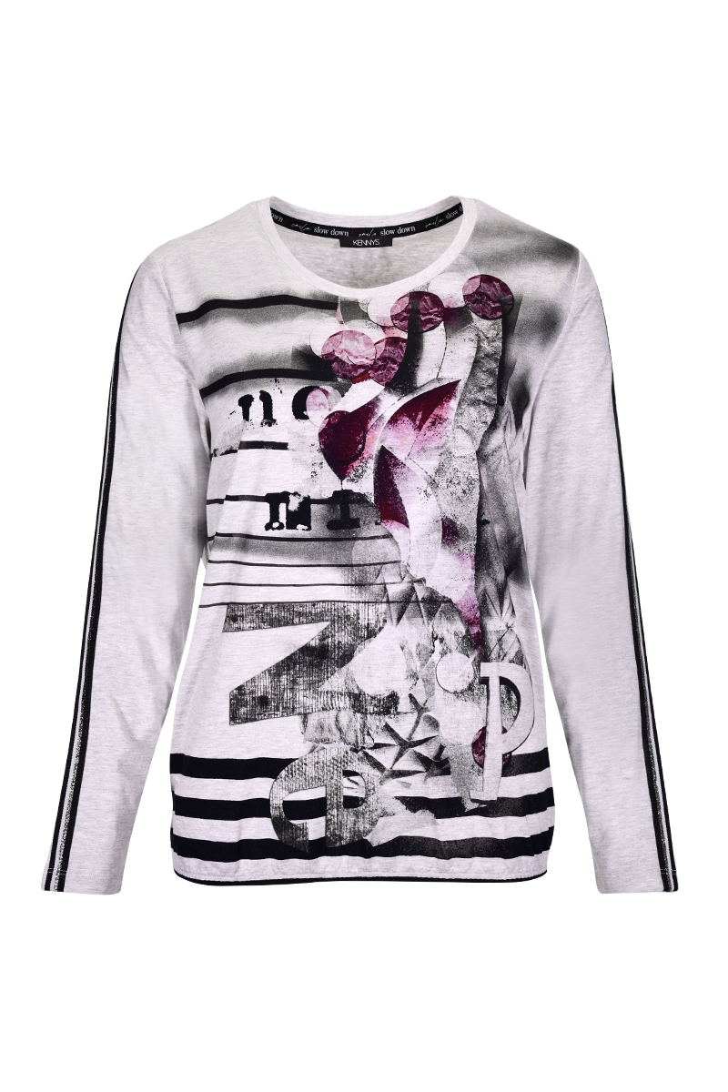 Shirt mit Zopf-Print
