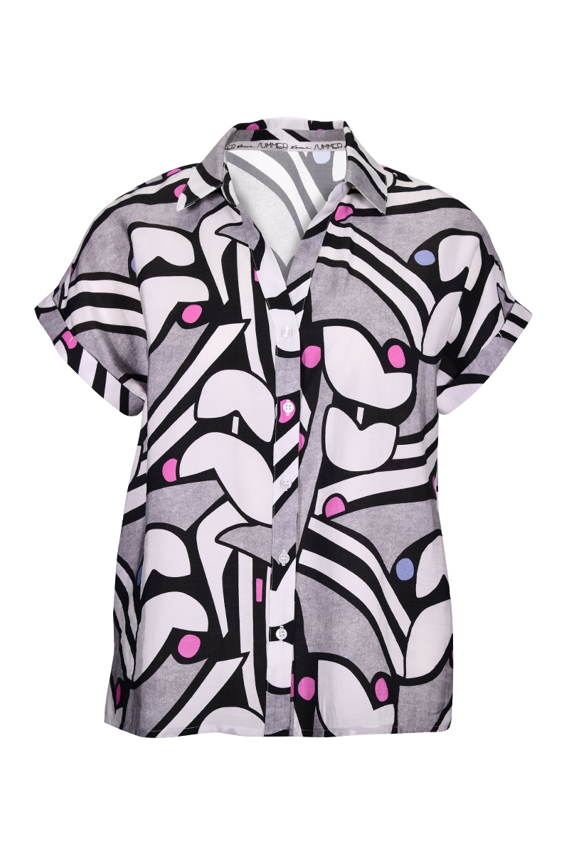 Allover Kragenbluse