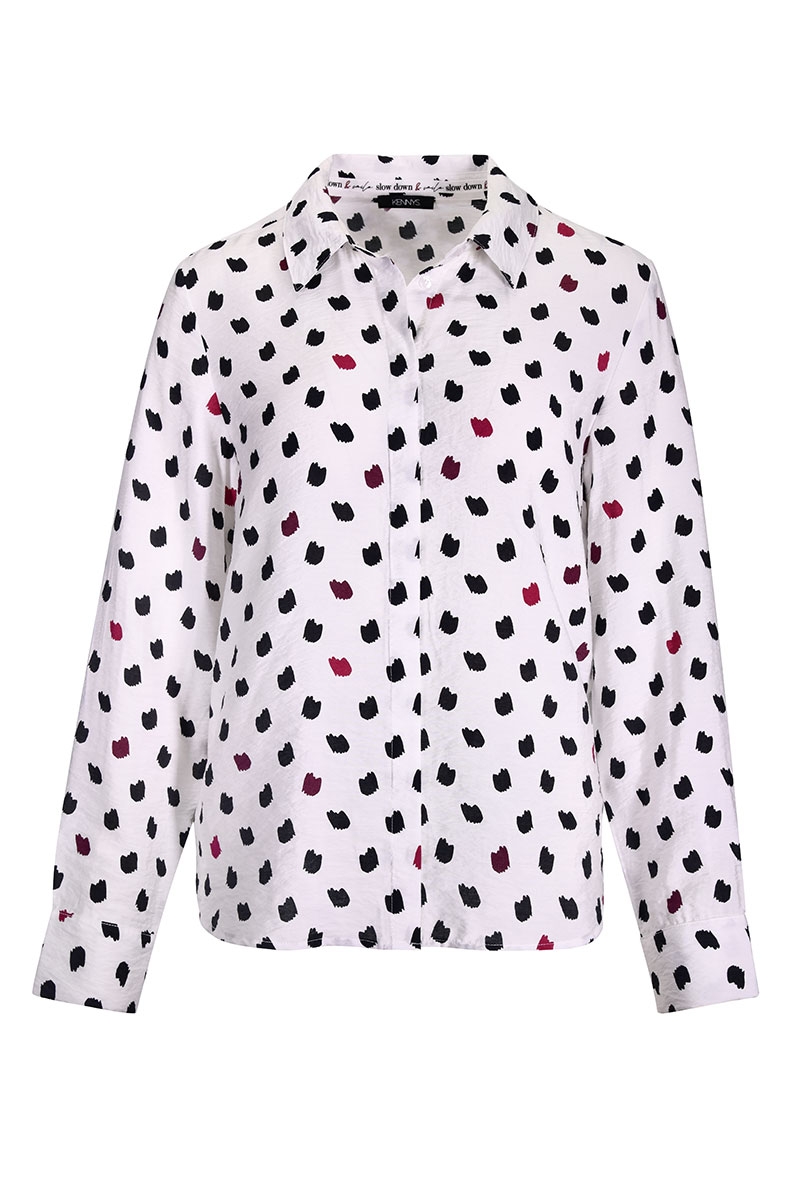 Kragenbluse Pinseltupfen